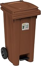 BIDONE CARRELLO 120 LT C/P MARRONE TERRA