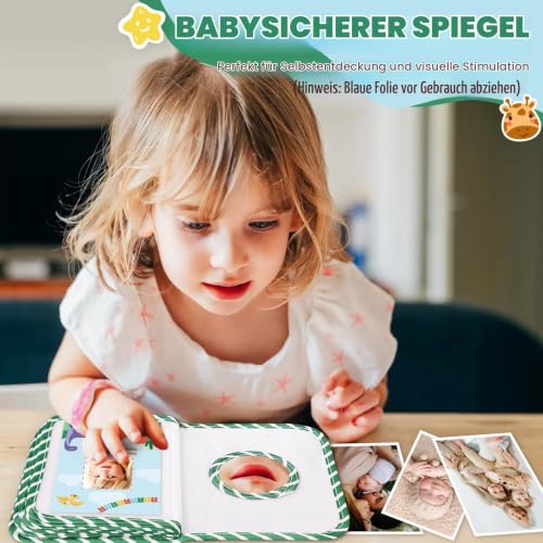 Lanpn Mein erstes Buch Baby Fotoalbum 17 10x15 Fotos, Babyalbum mit Beißring und Anhänger Fotobuch zum Stoff… – Ansicht 5