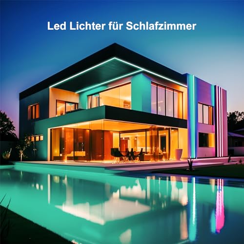 VKH LED Strip 20m, LED Streifen Bluetooth RGB LED Band 20m Selbstklebend mit Fernbedienung und APP, LED Lichterkette für Zimmer Gaming Party (2 * 10m)