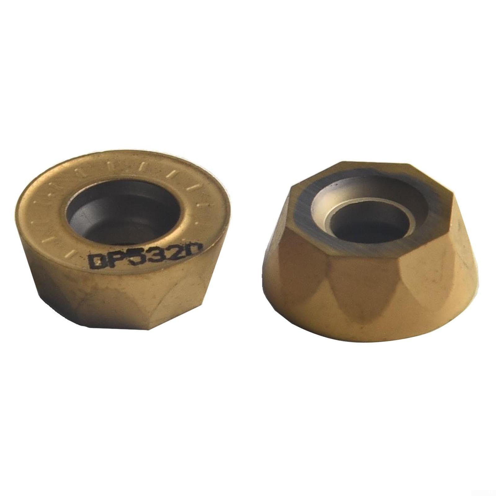 RPMT1204-M-C DP5320 Lot de 10 inserts de fraisage ronds en carbure CNC pour acier, porte-outils indexables compatible avec SRDPN/SRAPR/EMR 6R