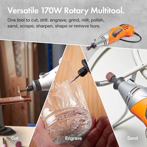 VonHaus Rotary Tool/Multitool Combitool Multi Purpose Heavy Duty 170W with 120PC Accessory Set & Storage Case – Variable Speed Switch 3 VonHaus Rotary Tool/Multitool Combitool Multi Purpose Heavy Duty 170W with 120PC Accessory Set & Storage Case – Variable Speed Switch - Image 3
