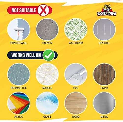 Tiger Tape® Powerful Grip Tape, Reinforced Double Sided Tape. Grip No Slip. Bonds to Almost Anything for Everyday Repairs, DIY, Mounting, Crafts. 25mm x 5m.