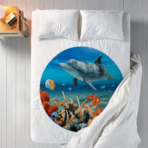 Couverture de plage ronde en microfibre drap de bain franges voyage - 7