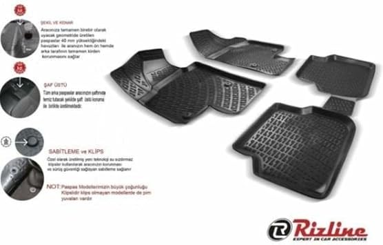 Rizline Suzuki Vitara 3D havuzlu paspas 2015 sonrası ile Uyumlu Rizline