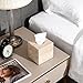 N NANSHOP Natural Travertine Marble Tissue Box Holder Cover, Square Cube Tissue Box Holder with Open Bottom for Bathroom Vanity Tops, Bedroom Dressers, Kitchen Countertop, Travertine Beige(NS022)