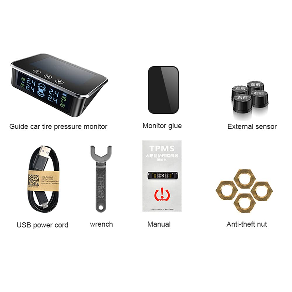 Tpms Temperatura con 4 sensori Esterni per Il Monitor per Pneumatici per Pneumatici per Pneumatici per Pneumatici per Pneumatici monitoraggio Pressione Pneumatici 37