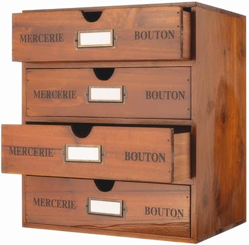 Miniatura 19 de Caja de Almacenamiento de Madera Organizador de Escritorio Rústico con 3 Cajones Accesorios de Escritorio de Oficina Estante Contenedores