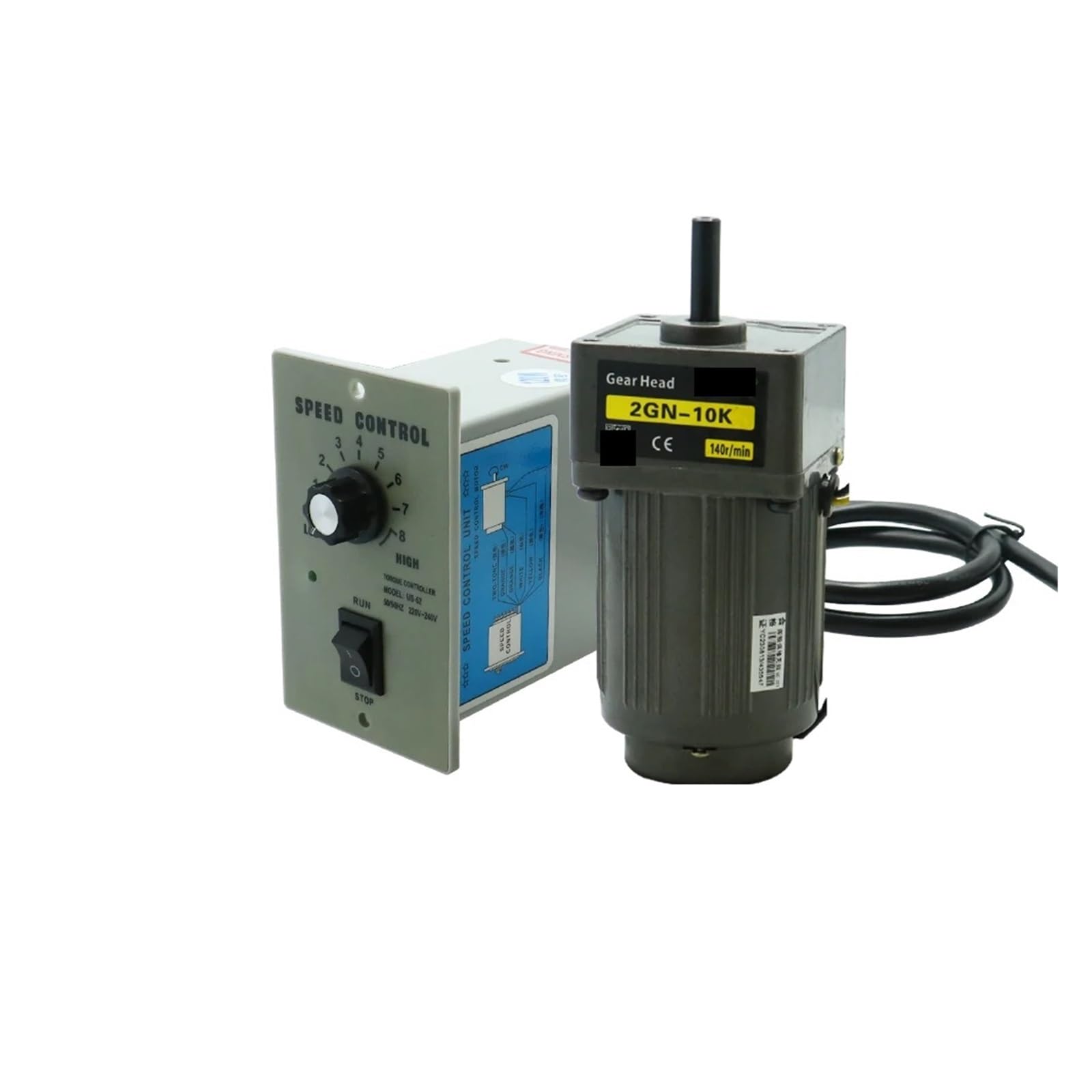 MUYTQAERG Motor 2IK6B6-C 6W AC 110v 220v Single Phase Asynchronous Gear 8mm Shaft+ Speed Controller 5RPM-1350RPM 50/60hz DC(0-78 RPM)
