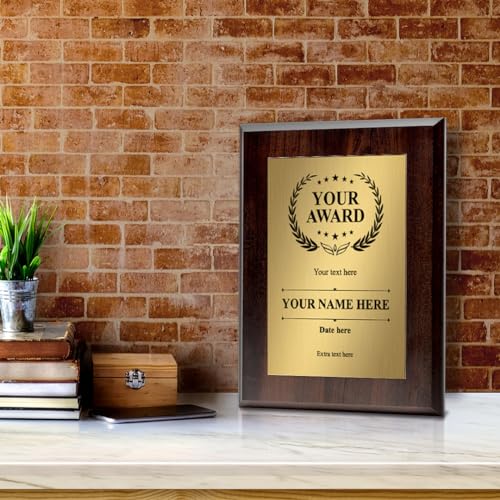 Signs ByLITA Customizable Wooden Plaque Award | Easel Mount Option | Recognition Gift for winners of awards, certificates and achievements | Employee Student Prize - Thumbnail 6