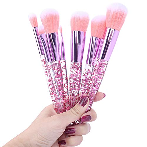 Lot de 7 pinceaux de maquillage pour le visage et les yeux avec manche ergonomique