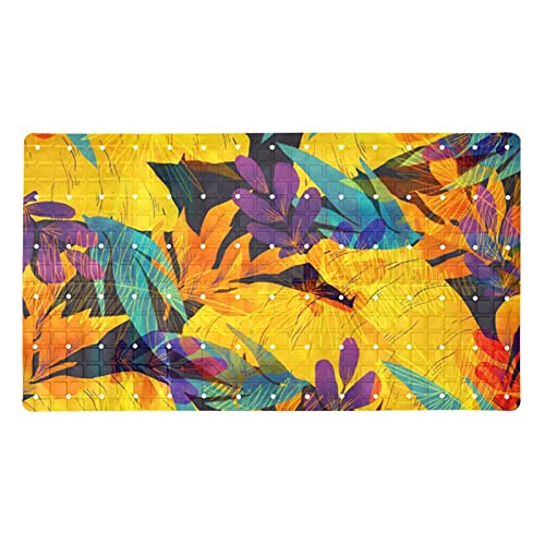 Alfombrillas de bañera tropicales para la ducha segura de niños y ancianos 2