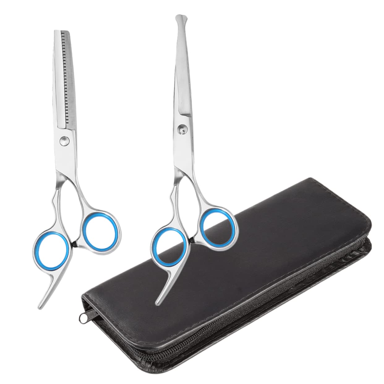 Toddmomy Pet Grooming Scissors Set 2pcs Strong Stainless Steel Hairdressing Scissors for Dog Cat Trimmers