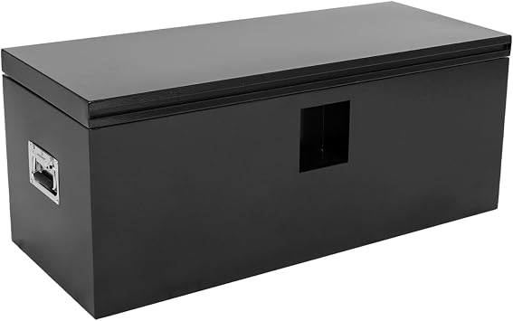 36 Inch Painted Truck Bed Tool Box Steel Storage Tool Box For Truck Under Bed Pickup RV Trailer,Waterproof Black Steel Box-36 x 15 x 15 inch