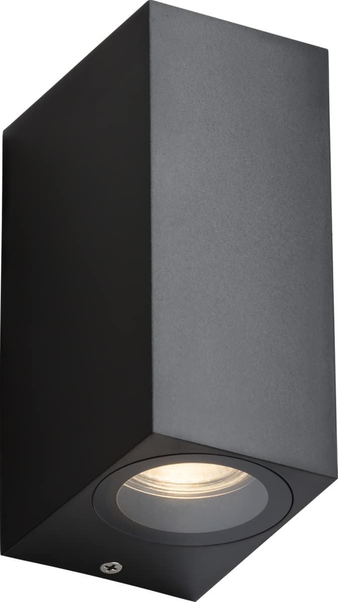 Knightsbridge Black Alana - 230V Ip65 Gu10 Polycarbonate Up/Down Wall Light