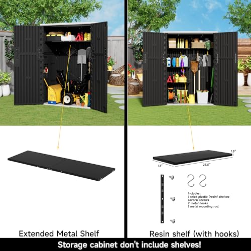 Image of Mrosaa Vertical Outdoor Storage Cabinets,Plastic Sheds&Outdoor Storage with Floor,Outdoor Storage Box Waterproof /Lockable for Garage,Bike,Tools Storage Shed (57Cu.ft)