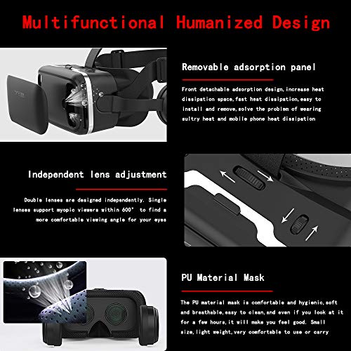 Vr Shinecon Vr Headset For Iphone & Android Phone,3D Vr Glasses For Tv,Movies & Video Games,Vr Headset With Remote Controller,Virtual Reality Headset For Iphone/Android Phone Compatible 4.7-6 Inch thumb #4