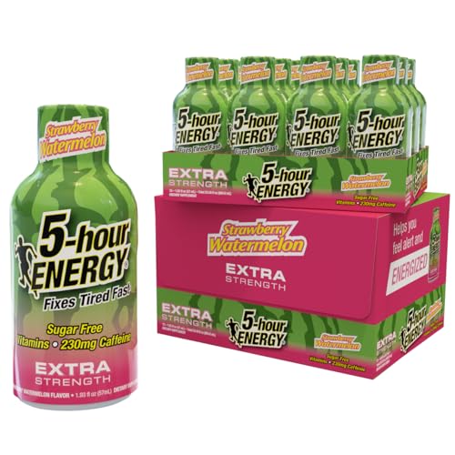 5-Hour Energy Extra Strength Shots, Strawberry Watermelon Flavor, 24 Count (1.93 Fl Oz)