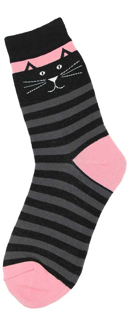 Foot Traffic Women's Novelty Socks, Cute Cat Socks for Cat Lovers, Sizes 4–10