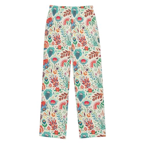 J JOYSAY Flower Blossom Foliage Pajamas Pants Soft Long Pajama Bottoms Lounge Sleep Pants Size S-XL
