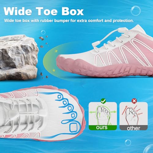 Image of Hike Barefoot Shoes Women Men Footwear, Wide Toe Box Water Shoes, Quick-Dry Zero Drop Comfortable & Non-Slip Pro Barefoot Beach Swim Minimalist Grounding Shoe for Walking Hiking