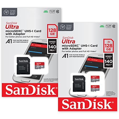 Image of SanDisk 128GB 3-Pack Ultra microSDXC UHS-I Memory Card (3x128GB) with Adapter [New Version]