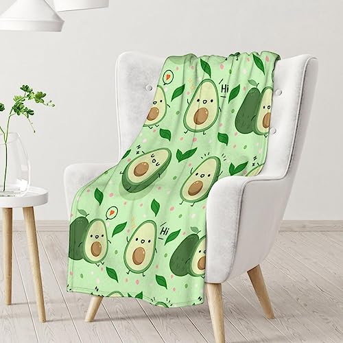 Blanket for Girls - 40"x50" Cute Avocado Throw Gifts - Green Soft Fuzzy Blankets for Bed, Couch & Living Room
