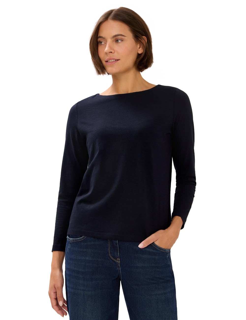 CECIL Basic Long-Sleeved Shirt Urban Dark Blue XL