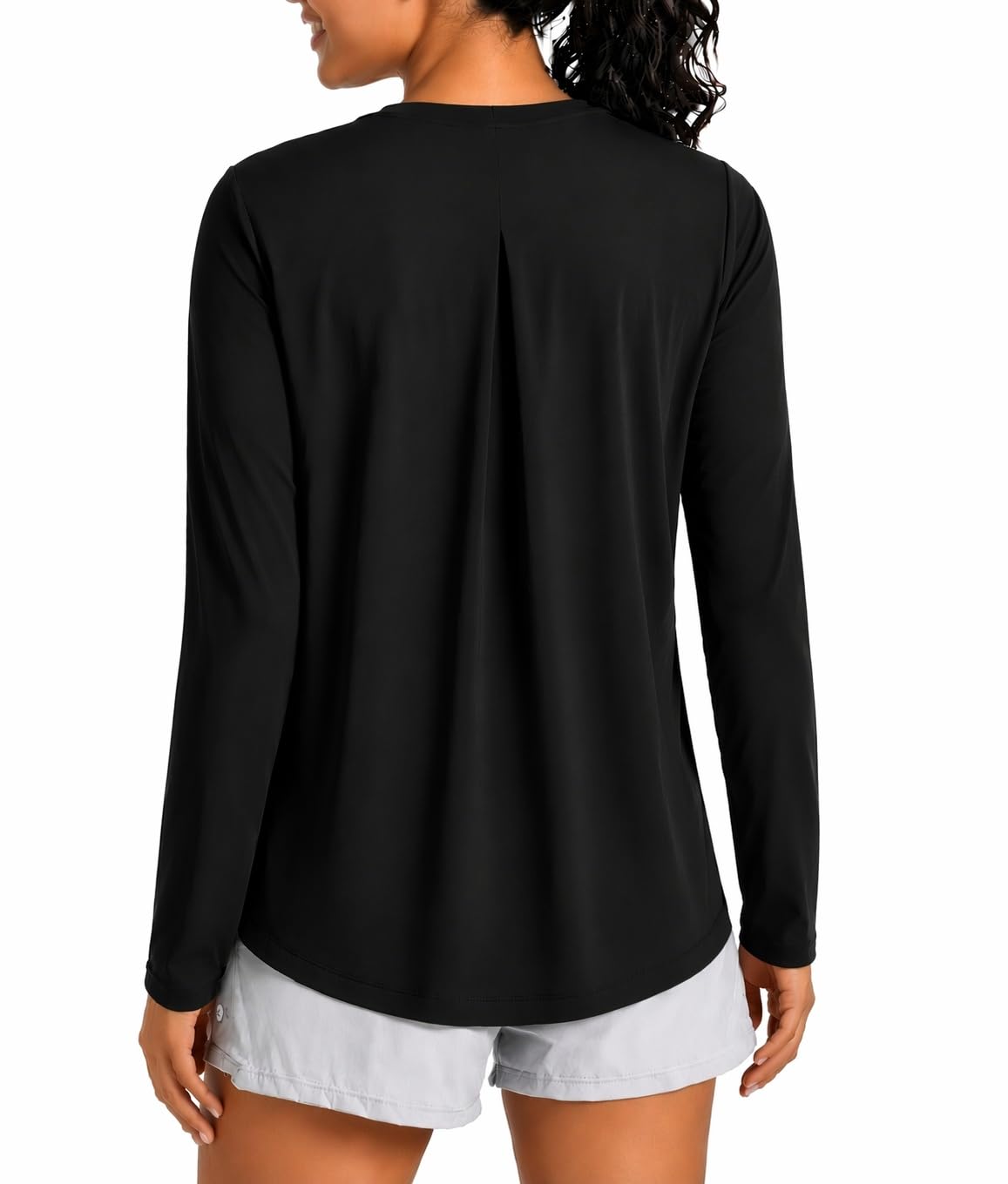 PINSPARK Workout Tops for Women UPF 50+ Loose Long Sleeve Athletic Shirt | Back Pleated,…