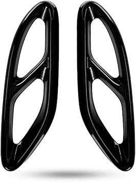 2 x Steel Exhaust Pipe Cover Trims For Mercedes Benz A B C E GLC Class W205 W213 W246 W247 X253 W177 E-Class C207 Coupe, Exhaust Muffler Tail Pipe Tip Cover Black