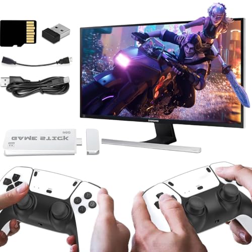 CWZZ Wireless Retro Game Console,4K HDMI Output Plug and Play Retro Video Games for Tv,20,000+ Games,with Dual 2.4G Wireless Controllers(64G)