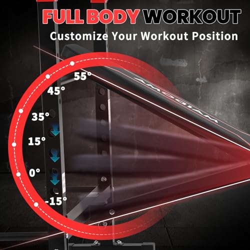MAIDOMA Standard Weight Bench Set with Leg Extension and Leg Curl, Adjustable Bench Press with Squat Rack, Foldable Flat Incline Decline Workout Bench for Home Gym Full Body (US Stock) - Image 5
