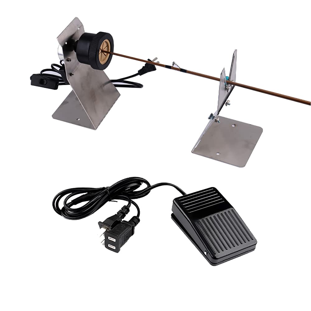 DIY Fishing Rod Building Machine, Detachable Support Rod Dryer for Rods Building Repair Wrapping Drying Station with Foot Switch