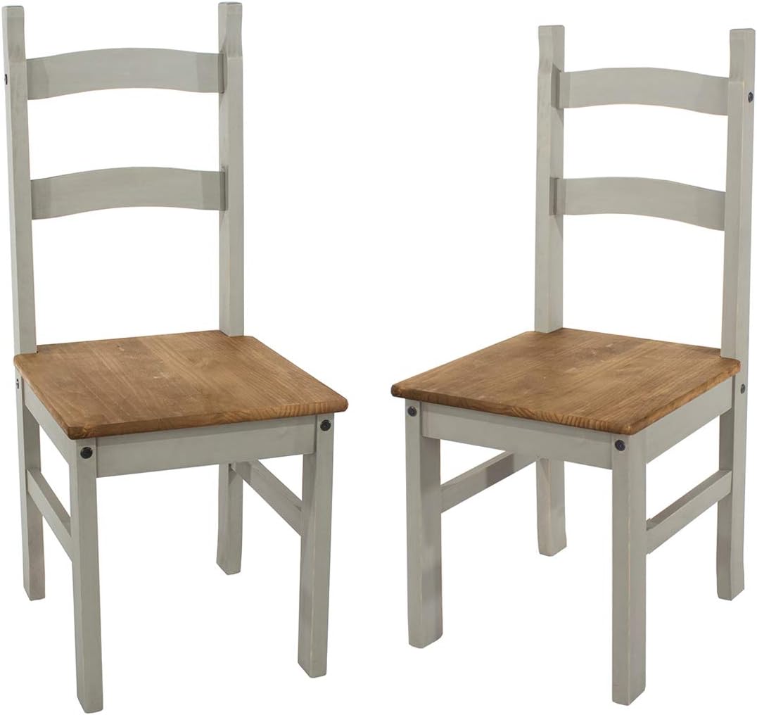 Solid Wood Dining Chair - Dining Chairs Set of 2 - Kitchen Chairs - Dining - 16.06" W, 18.66" D, 39.17" H - 26.40lb (Gray)