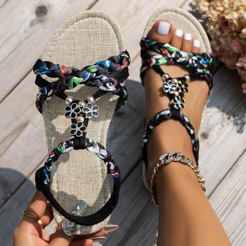 Summer Sandals for Women 2025 Boho,Beach Shoes Women Sandals,Vintage Wedge Sandals for Women,Sandalias De Mujer De Vestir Elegantes,Womens Wide Width Sandals with Arch Support