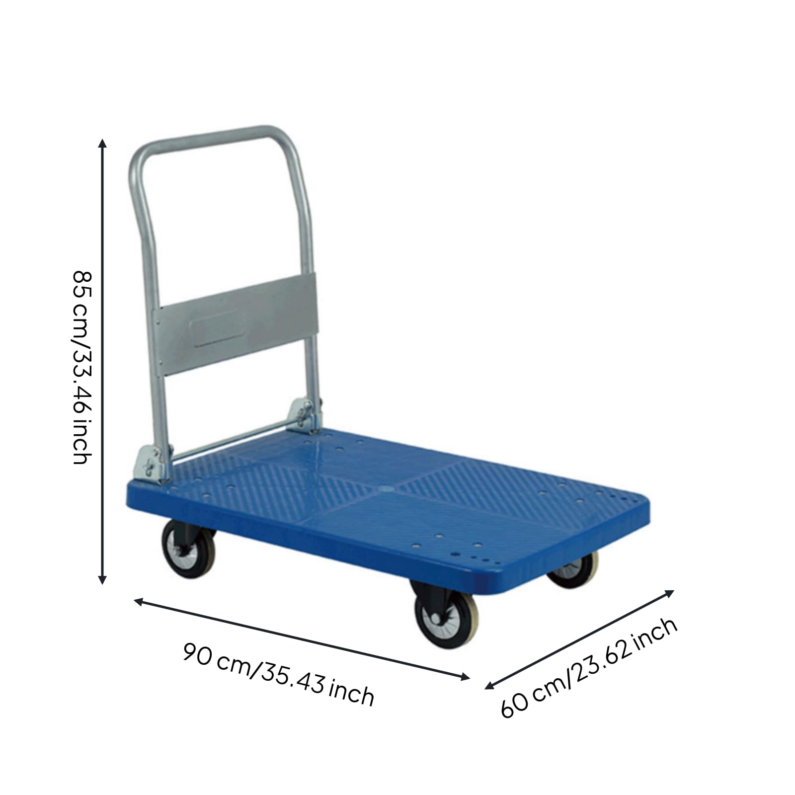 Qianly Carrello Piattaforma Pieghevole Salvaspazio Carrello Pieghevole con Piattaforma Facile da Trasportare per Magazzinieri, Addetti Alle Consegne