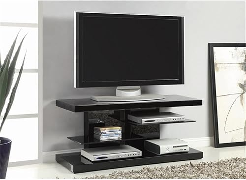 Miniatura 5 de Coaster Furniture 700840 - Consola de TV con 2 estantes, color negro brillante