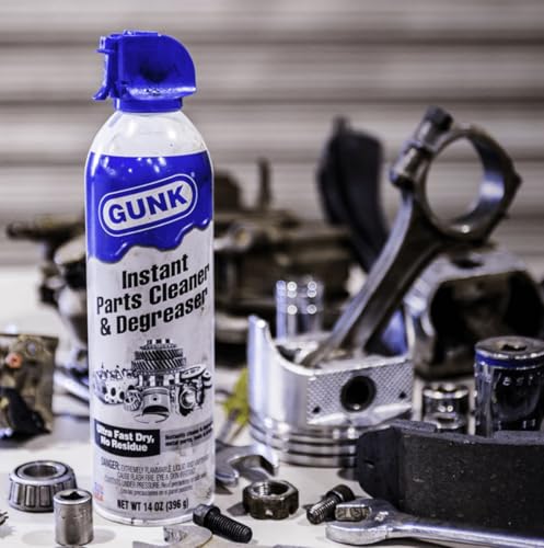 Gunk Instant Parts Cleaner and Degreaser with Fast Blast Trigger Ultra Fast Dry and No Residue Formula, 14 Ounces, Pack of 12