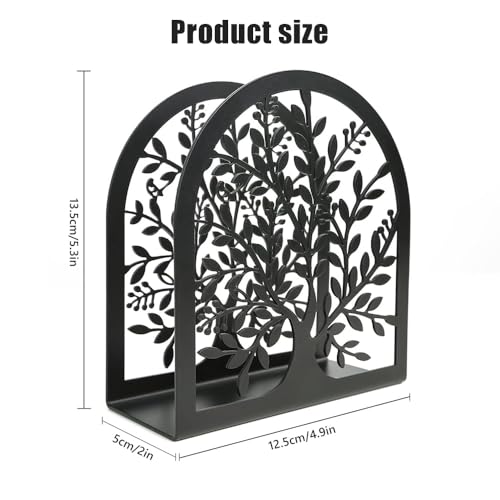 LUFEIS Napkin Holder, Tree of Life Metal Serviette Holder for Kitchen Serviette Storage and Organizer, Napkin Dispenser for Dining Room Party Decor, Tissue Holder for Home Kitchen, Picnic(Black) - Cosy Home Interiors LUFEIS Napkin Holder, Tree of Life Metal Serviette Holder for Kitchen Serviette Storage and Organizer, Napkin Dispenser for Dining Room Party Decor, Tissue Holder for Home Kitchen, Picnic(Black) - Image 2