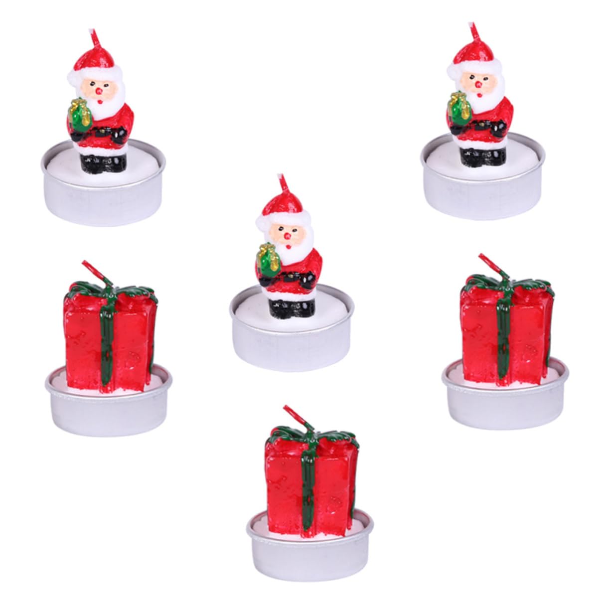 Housoutil 12 Pezzi Santa Claus Gift Box Candela Candele Arredamento Candela Tealight Natale