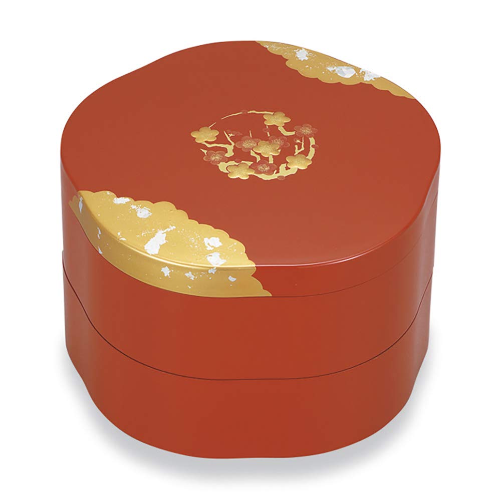 Amazon｜ミタニ 山中漆器 重箱 朱 16.5cm 山中塗 梅の華 5.5 梅型 二段 