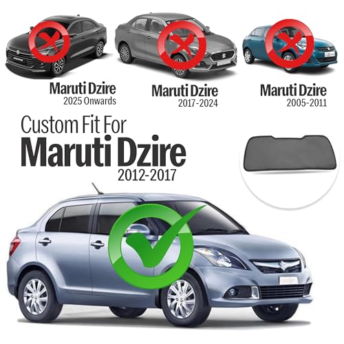Image of Autofact Dicky Curtain for Swift Dzire 2012-20216 | Custom Fit Rear Windshield Sunshade | UV & Heat Protection | Foldable Mesh | Privacy & Cooling Car Accessory