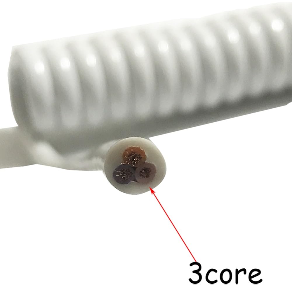 3-żyłowy kabel spiralny z czystej miedzi 15 AWG 1,5 mm² do zastosowań elektrycznych elastyczny (stretch 2,5 metra)