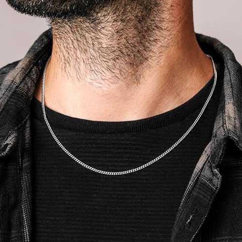 Silvadore Gold/Silver Chain for Men Necklace (2/4/6mm) - Stainless Steel Cuban Link Chain for Men (18K/925 Plated) - Thin, Non-Tarnish & Waterproof Jewelry - GIFT-READY - (18/20/22/24 Inch)3