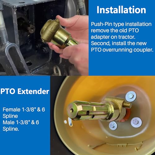 PTO Extender, PTO Adapter, Female 1-3/8 & 6 Spline, Male 1-3/8 & 6 Spline - Image 2