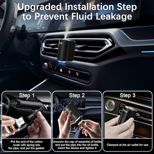 Image of Smart Car Air Freshener, Car Air Freshener Diffuser with 3 Adjustable Modes, Rechargeable Aromatizante para Carro with 8pcs Essential Oil, Long-Lasting, Black