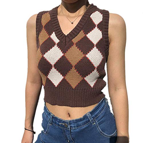 Buy Hyipels Argyle Sweater Vest Women 