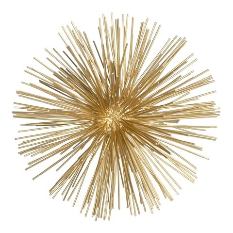 Torre & Tagus Spike Gold Sphere Decoration Gold Shelf Decor | Starburst Table Decor | Geometric Decorative Objects for Shelves | Mid-Century Modern Decor | Gold Home Decor Accents | Gold, 7” Diameter Cover