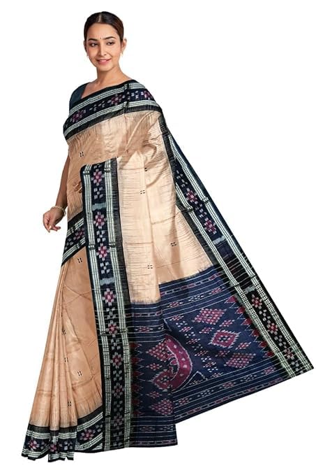 Image of Sambalpuri Cotton Saree of Odisha Ikkat Orissa Traditional Handloom Sari | Bomkai | Pata | Nuapatana | sambalpuri saree | khandua patta sare | without Blouse JH799