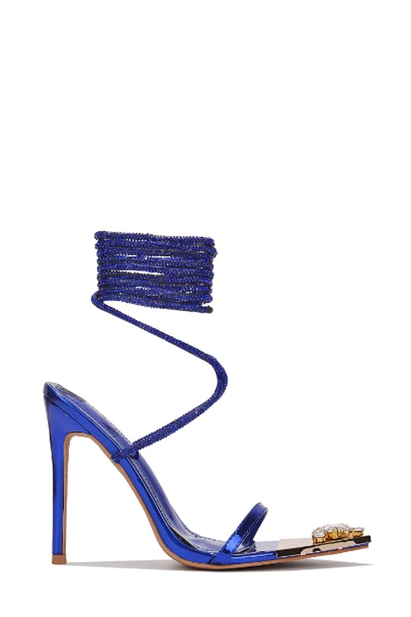 Phora Diamond Tip Rhinestone Rope High Heels (Phora)