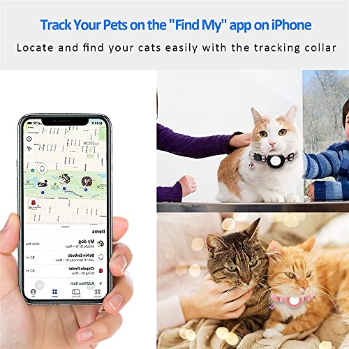 Image of Airtag Cat Collars, 2Pack Reflective Personalized Air Tag Cat Collar with Breakaway Safety Buckle and Bell, Adjustable Cat Collar with Airtag Holder for Small Pets Pink